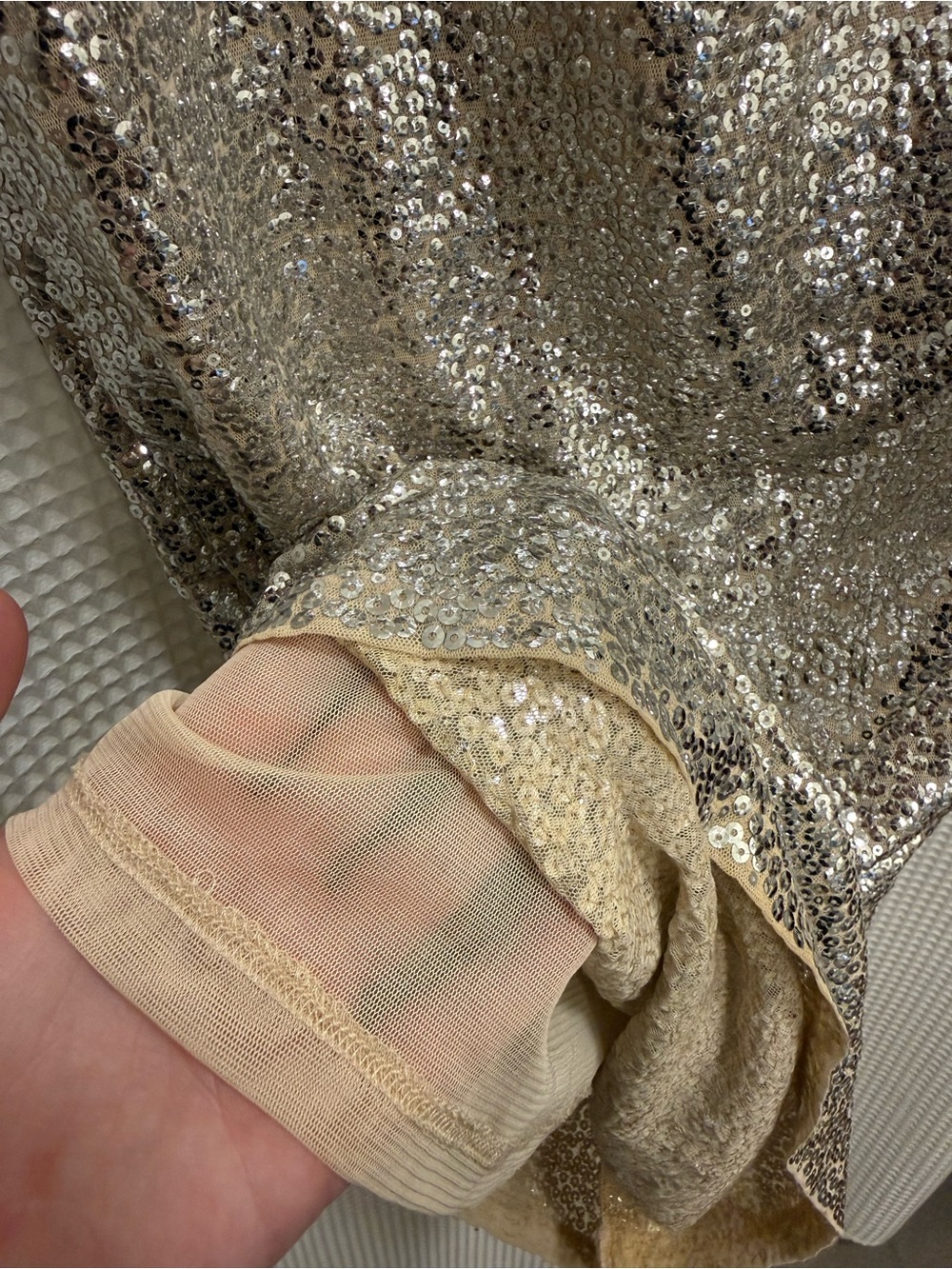 Michael Kors Gold Sequin One-Shoulder Cocktail Dress - Picture 4 of 7